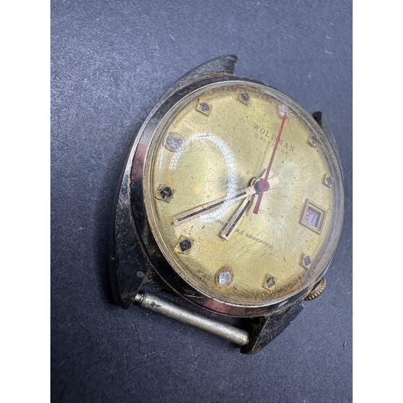 Vintage Woldman Calendar Men\'s Watch Swiss Made Diamond Accent Gold Tone main image 6
